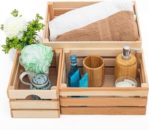 Country <strong>Style</strong> Wooden <strong>Box</strong> for Vintage Decoration Display, <strong>Nested</strong> <strong>Box</strong> Set for Storage and Farmhouse <strong>Style</strong> Decoration 3-piece Set