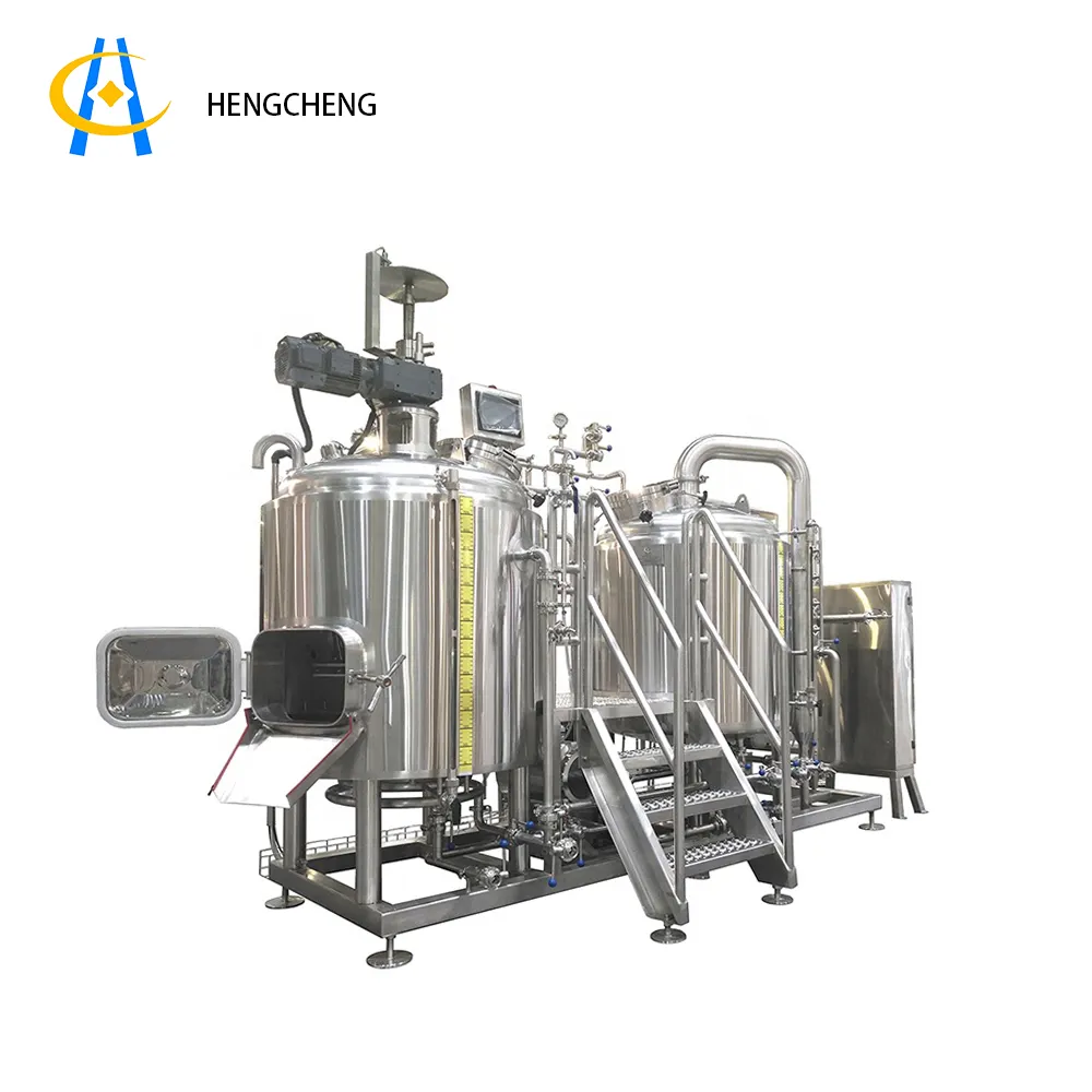 Shanghai HENGCHENG 1000l 2000l 5000l security stainless steel beer brewing system with Thermometer