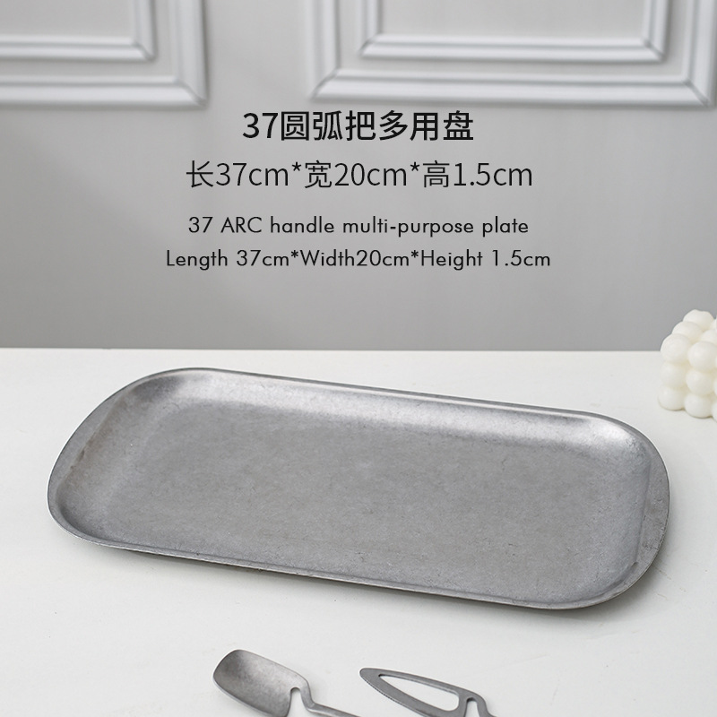 Plateau polyvalent arc gris 37*20*1.5cm