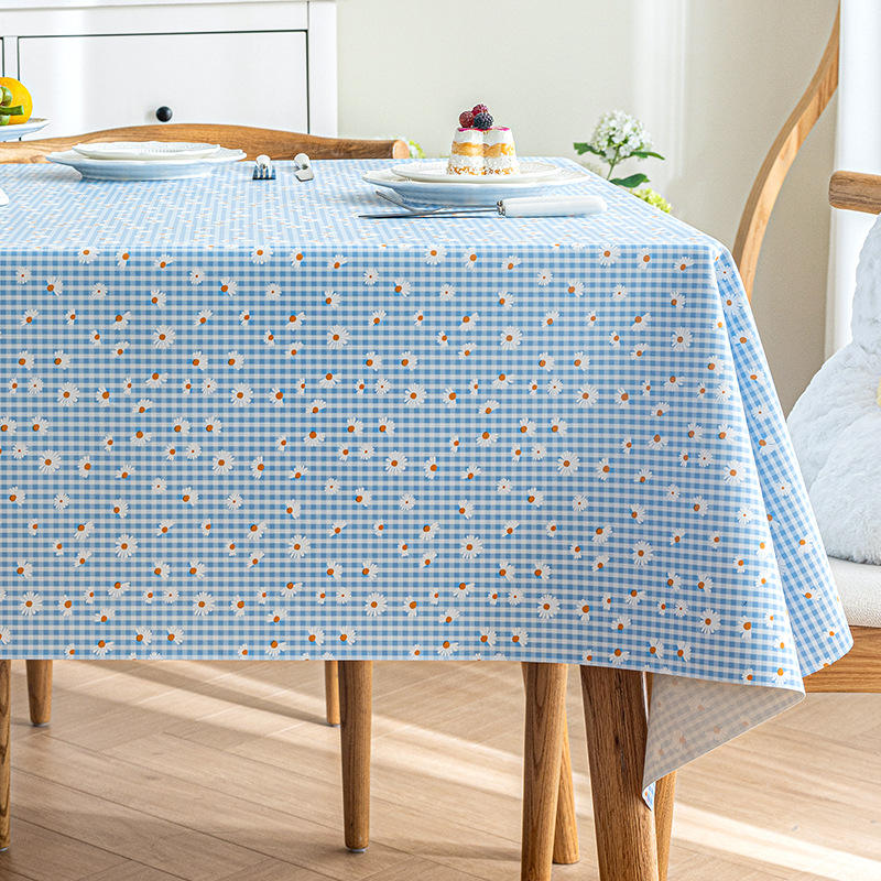 ดอกเดซี่ลายตาราง - สีฟ้า