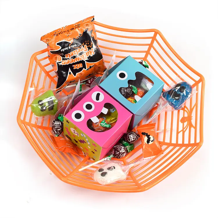 Fashion Eco-friendly Fancy Creative Monster Sweet Candy Treat Paper Bag Halloween Cookie Gift Paper Packaging Boxes