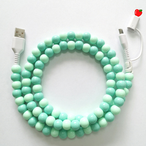 2 in 1 Colored Pearl <strong>String</strong> Beads USB Type <strong>C</strong> Cable Fast Charging 1M Phone Data Cable Customized for iPhone Androird for Women - Product Image 3
