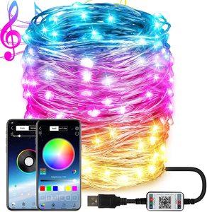 Promoción al aire libre 5V USB APP DMX Control Sueño Cambio de color LED Luces de hadas Cadena de luces inteligente Luces de decoración de Navidad - Product Image 1