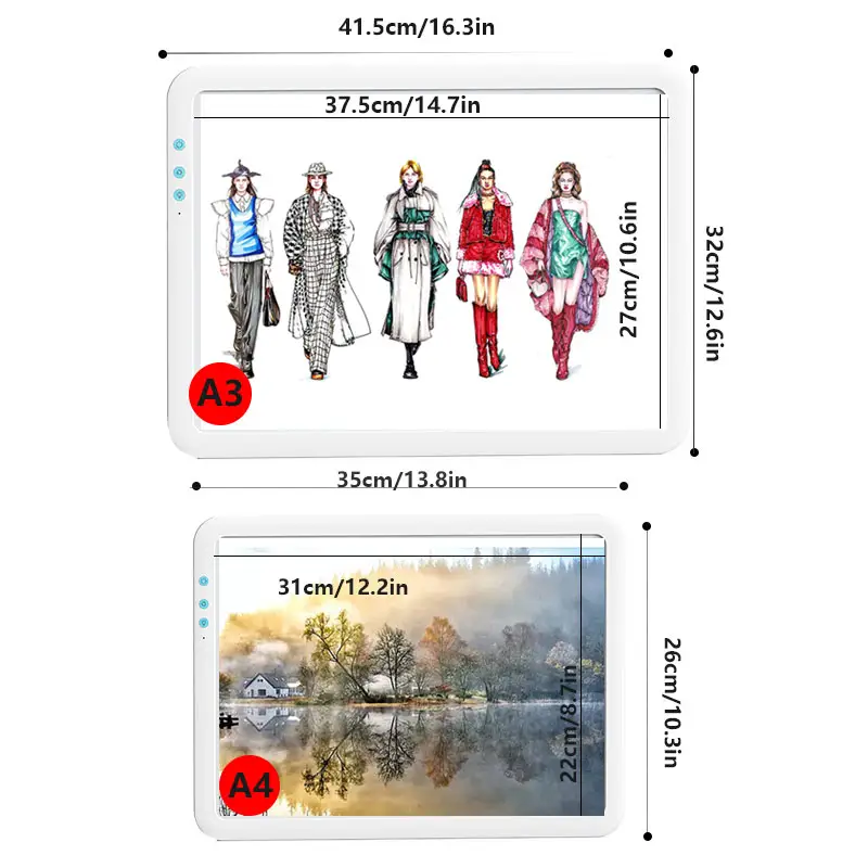 لوح رسم ونسخ رسوم متحركة مع لوحة مضيئة مع بطارية لوحة مضيئة A4 لوحة تتبع مربع مضيء