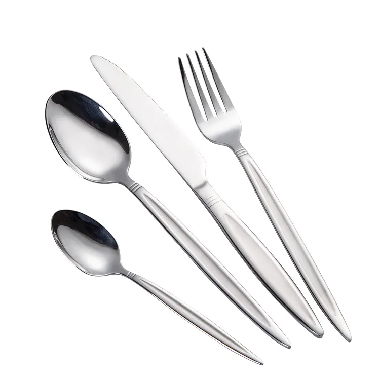 Hot Sales Supermarket Silver Plated cubiertos de plata Stainless Steel Silverware High Quality New Arrival Cutlery Set