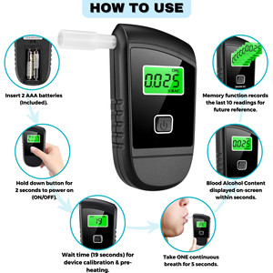 Profesyonel dereceli taşınabilir oto elektronik alkol hızlı doğru dijital LCD ekran kan alkol test cihazı - Product Image 3