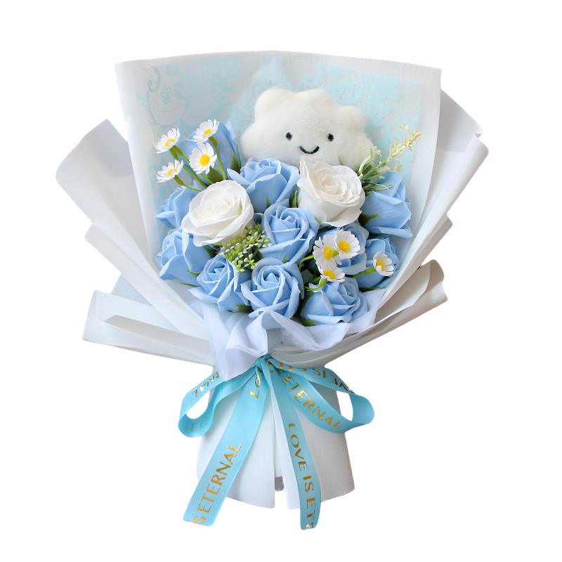 Nuages d'éveil bouquet de roses bleu glacier