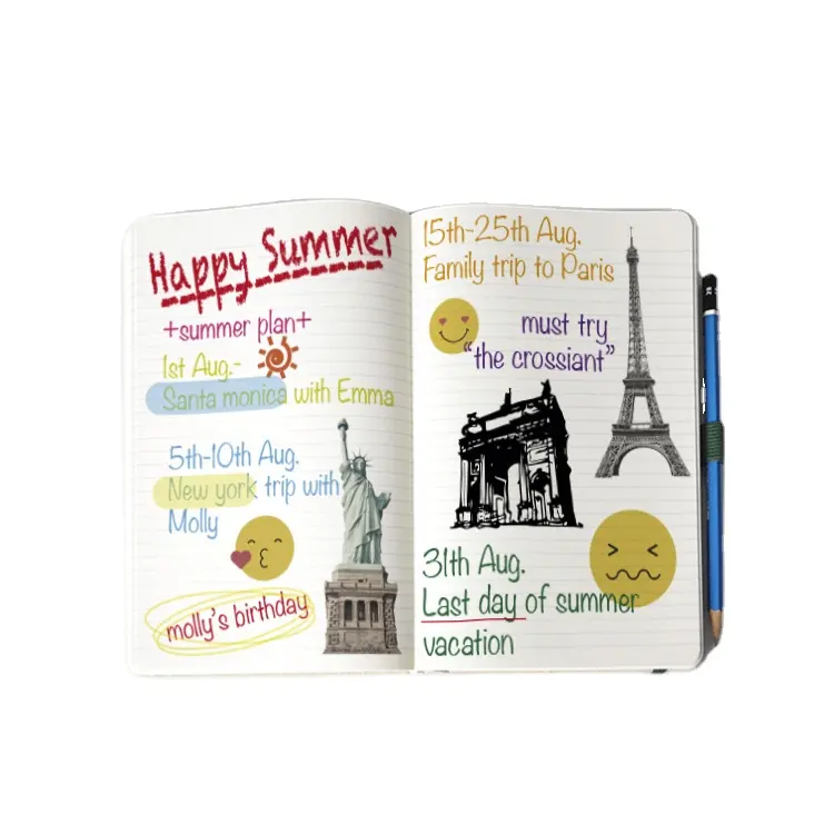 Eco friendly products 2023 create your own pages custom agenda linen journal hardcover notebook with FSC-certified