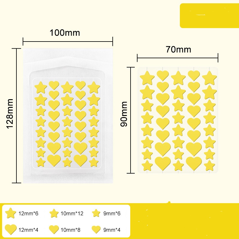 Coeur étoile jaune 40pcs