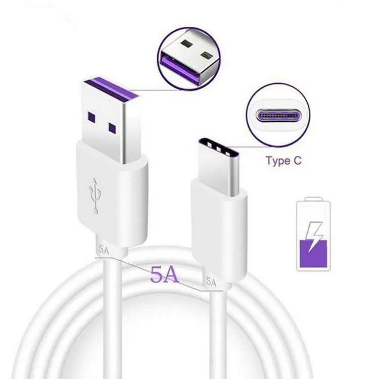 Cable USB de carga rápida para teléfono móvil, Cable USB 2,0 Tipo C de datos suaves de PVC de 1M, listo para enviar