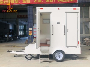 Yeni tasarım VIP hareketli lüks prefabrik taşınabilir konteyner tuvalet tuvalet mobil modüler otobüs römork banyo satılık - Product Image 6