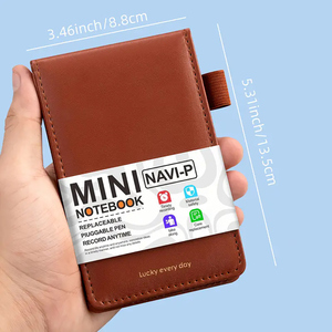 Custom <strong>Notepad</strong> Pocket Size Leather Cover with Replaceable Lined Book &amp; Pen Loop Office <strong>Notebooks</strong> <strong>Memo</strong> - Product Image 6