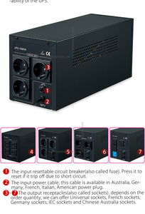 Fuente de alimentación UPS con pantalla LCD de 600VA, inversor de onda sinusoidal pura UPS con entrada de batería, salida de 12V, 220V con batería - Product Image 4