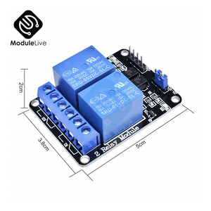 Módulo de relé de 2 vías, 5V, 12V, con protección de optoacoplador, placa de expansión MCU adecuada para Raspberry Pi