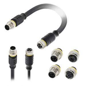 ขั้วต่อแบบวงกลม M12 6Pin M-coded K-coded ตัวผู้ตัวเมียปลั๊กเซ็นเซอร์ขึ้นรูปกันน้ำขั้วต่อสาย M12