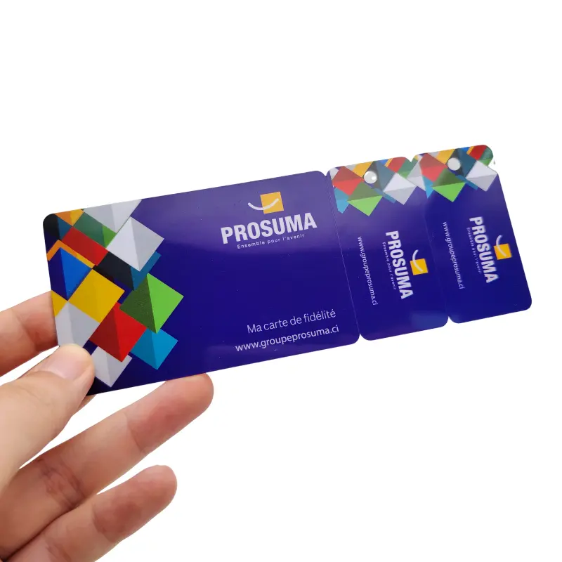 NTAG213 NFC 3up carte combo staccabili triple card PVC ID regali promozionali