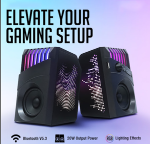Sistema de sonido de cine de escritorio con cable USB 2,0, altavoz de PC para juegos, potencia de salida de 20W, solo Bluetooth, habla con efectos de iluminación - Product Image 3