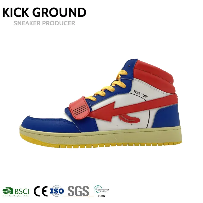 KICK GROUND Novo Estilo Sneaker Logotipo Personalizado Confortável Mens Sports Retro Basketball Skateboarding Custom Shoes Fabricantes