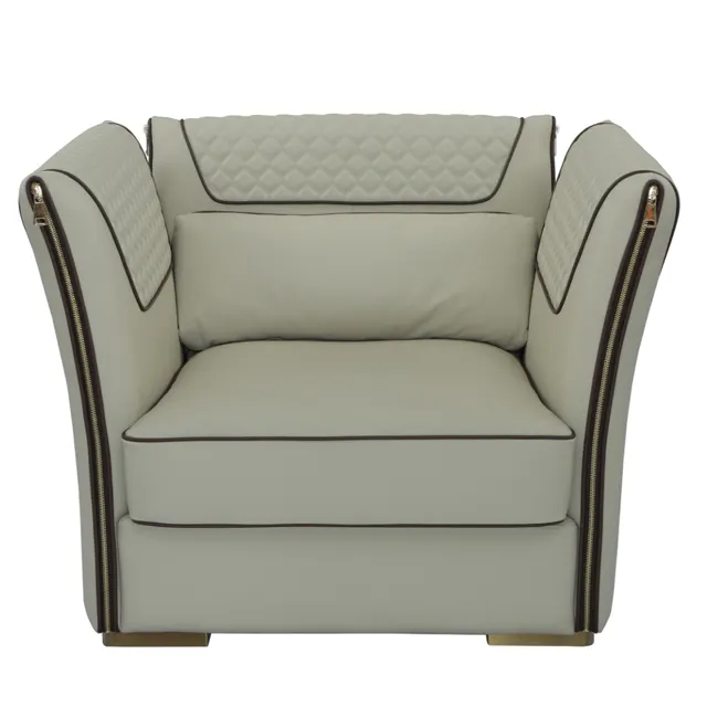 Conjunto de sofá moderno de lujo para sala de estar, sillón de cuero, individual