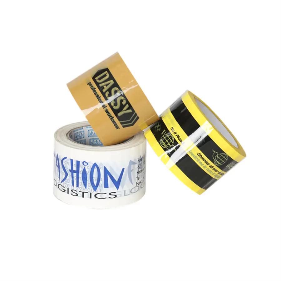 custom manufacturer self adhesive logo printed shipping tape with dispenser