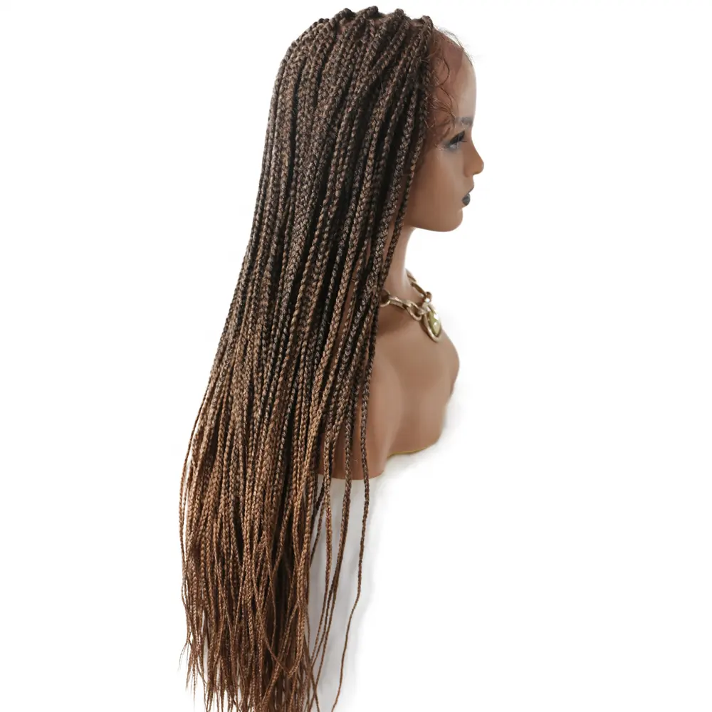 Hitze trotzig synthetisches Haar lange lockige Mikro geflochtene Perruque Dreadlocks Faux Lace Front Perücken für Afro amerikaner Frauen