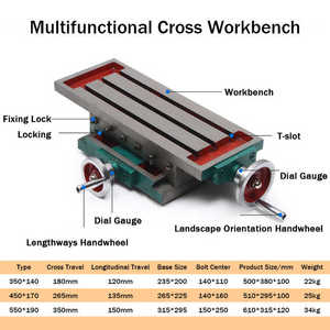 铣削钻床用铸铁燕尾滑轨导轨两轴xy十字手动滑台 - Product Image 2