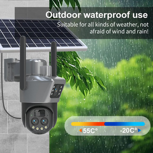 EseeCloud 10X Zoom 4G Sim Dual Lens Solar Powered Bullet Outdoor Three Lens PTZ Auto Tracking Wireless Wifi IP <strong>Cameras</strong> Security - Product Image 5