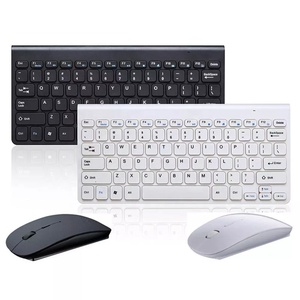 2,4 GHz teclado inalámbrico y ratón óptico negro blanco pequeño elegante conjunto de ratón Mini teclado para Juegos Oficina entretenimiento
