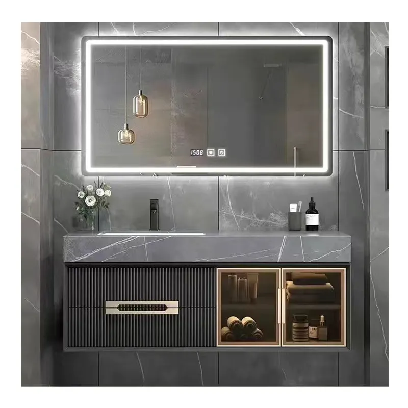 luxuriant bathroom washroom vanities designer washing face basin double sink washbasin mirrors cabinet furniture sets