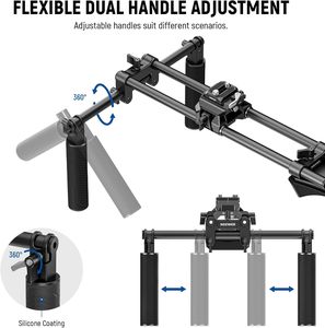 Hızlı yayın DSLR kamera ve kamera montajı ile NEEWER omuz dağı Video Rig, çift kolları 15mm çubuklar (16 "/40cm) - Product Image 4