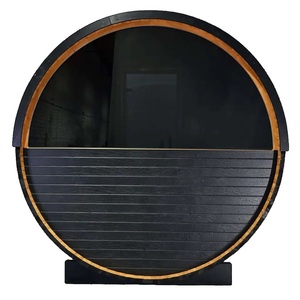 Sang Trọng 4 Người Canada Gỗ Tuyết Tùng Đỏ Thùng Tắm Hơi Với Bếp Và Cửa Kính Cho Vườn - Product Image 3