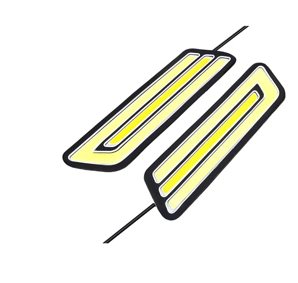 Neuer Typ Flexibles COB-Tagfahrlicht Zweifarbig Weiß Gelb DRL Externes Auto-Tageslicht 12V 5W