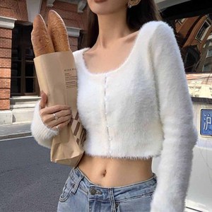 春秋新款韩版性感瘦身方领套头衫 - Product Image 4