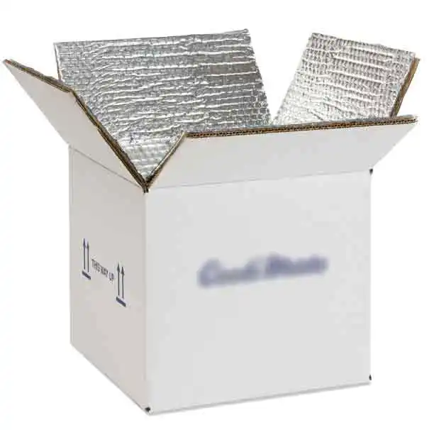 Hart verstärkte isotherme Transport kartons aus Aluminium folie a4 Thermopapier box Kühlkette isolierte Versands ch achtel