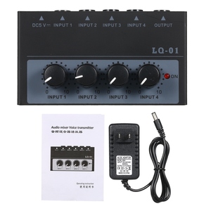 Mezclador de 4 canales de ruido ultra bajo, 4 entradas, 1 salida, CC, 5V, Mini mezclador de Audio portátil, micrófono, guitarra, bajo, mezcladores de teclado