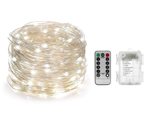 1-10M de luz de hadas árbol lámpara resistente al agua de Navidad luces LED de batería de Control remoto de plata de alambre de cobre alambre Hada cadena de luces - Product Image 1