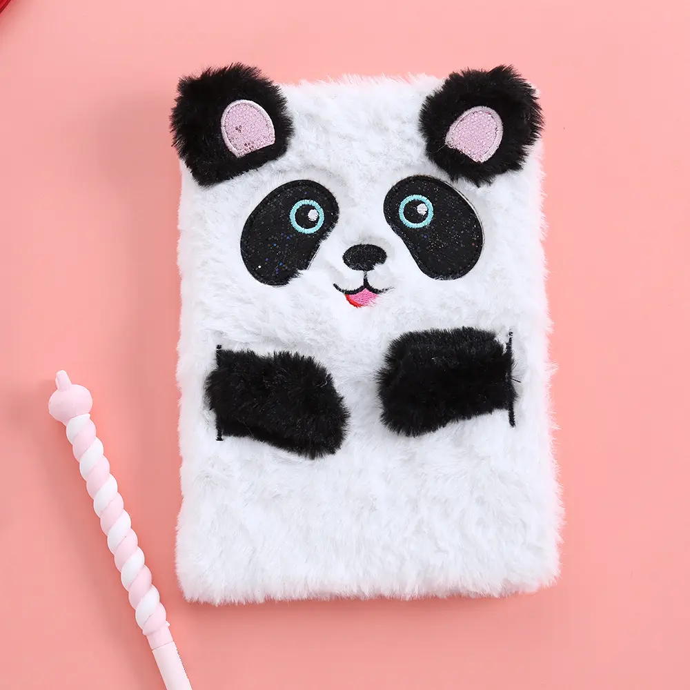 Panda diários de pelúcia, diário escolar anime unicórnio fofo