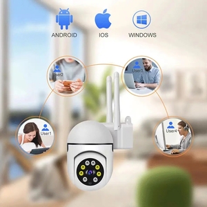 Cámara de vigilancia con bombilla de 2MP, detección de movimiento, detección facial, funciones de seguimiento de movimiento humano, compatible con tarjeta Micro SD - Product Image 3