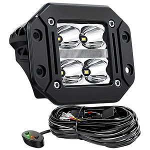 2PCSプレーンマウントLEDポッドライト、DRL、4.8インチドットビーム20W2510LMバックアップ反転ライト配線キット付きドライビングフォグライト - Product Image 1