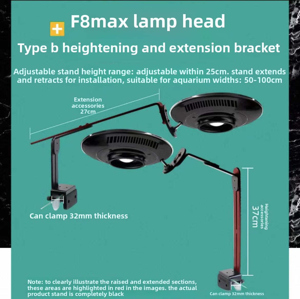 Tête de lampe F8 MAX + support d'extension