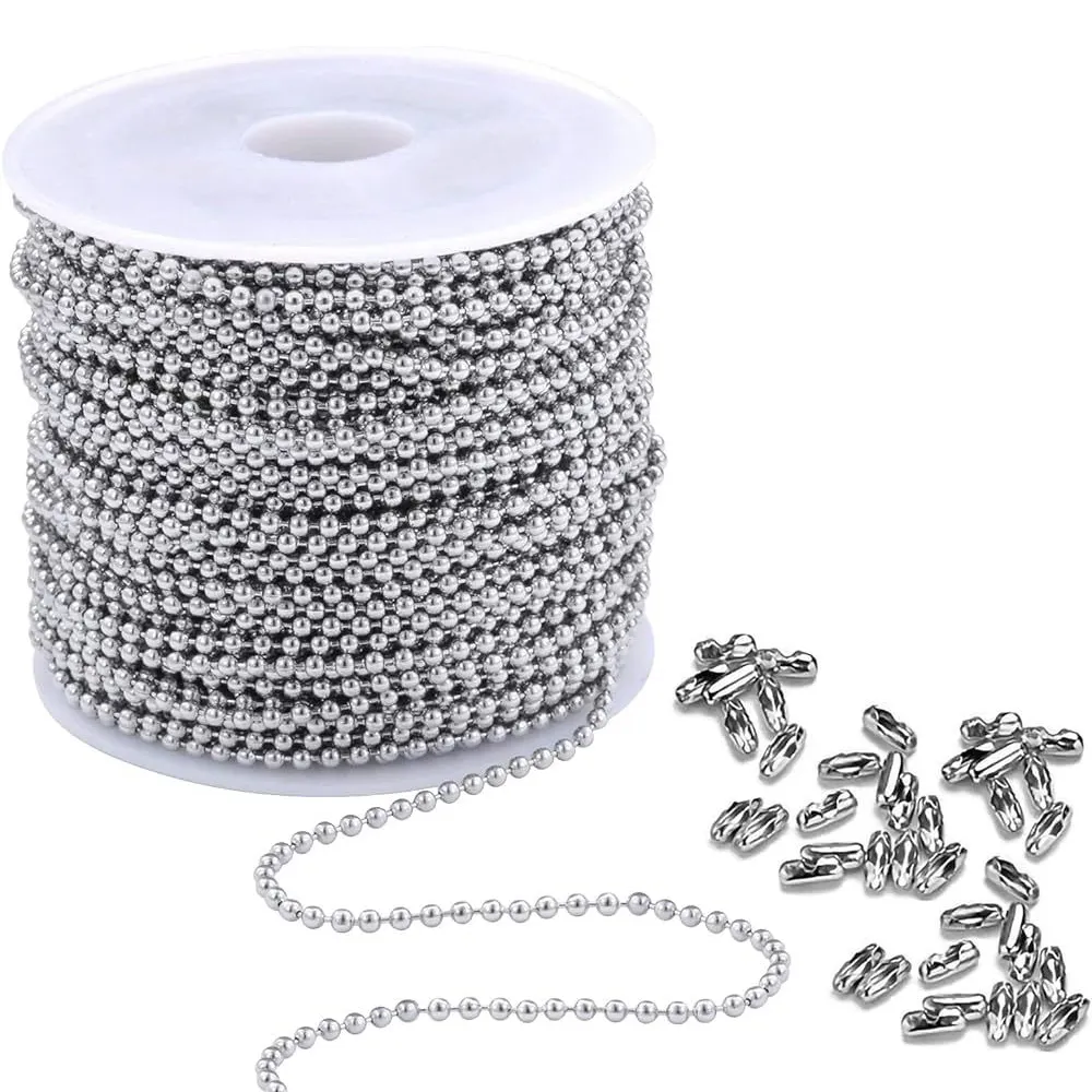 Individuelle 2,4 mm bis 10 mm Kugelkette Edelstahl Kugelkette Edelstahl Metall Perlenkette