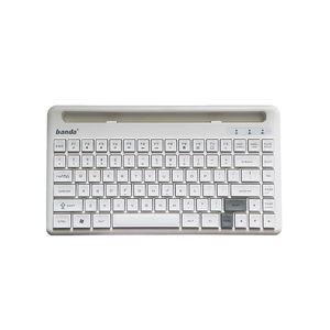 Nueva llegada multifunción portátil ordenador Tablet teclado inalámbrico Mini 84-tecla teclado inalámbrico con soporte incorporado
