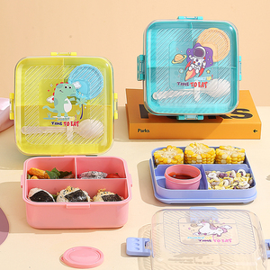 Nhựa thực phẩm container đưa ra thực phẩm PP Chất liệu Hộp Ăn Trưa 3 ngăn 1590ml + 70ml lò vi sóng Hộp Ăn Trưa với nước sốt hộp - Product Image 2