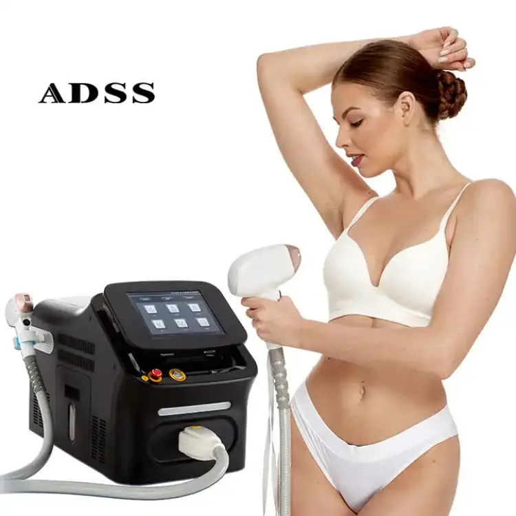 ADSS fabrik professionelle 808 diodenlaser 3-wellen 755nm 808nm 1064nm dauerhafte eis diodenlaser haarentfernungsgerät