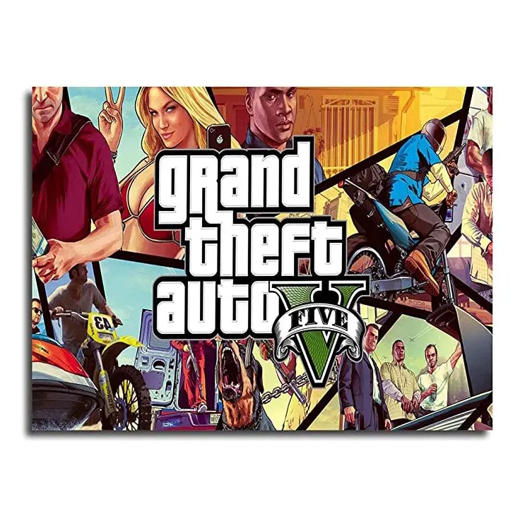 Mural Canvas Paintings Adventure Game Grand Theft Auto 5 Posters (gta 5)Home Decor Wall Art