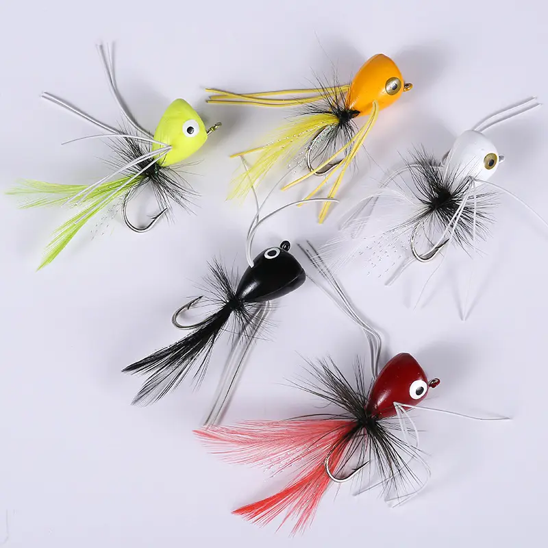 Popper Flies for Fly Fishing Topwater Bass Panfish Bluegill Poppers Flies Bugs Lures