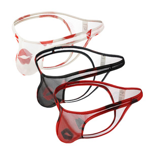 Sexy người đàn ông của đồ lót crotch ít thoáng khí thấp tăng Mini G-string thongs Bikini Briefs Nylon dệt kim - Product Image 4