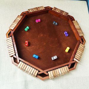 YUCI yeni 8-Player flop satranç klasik ahşap kapattı kutusu cilalı zar ve satranç oyunları eğitici oyuncak flop oyunu kids 'parti için
