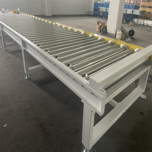 Línea de montaje de transportador de rodillos fijo motorizado con sistema de cinta transportadora para carga y descarga