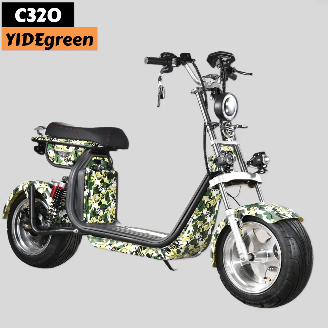 Yidegreen Scooter Three Wheels Big Tire Trike Atv Adult Tricycle Citycoco 3 Wheel Electric Scooter 1500W/2000W Eec Certificate